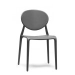 Lot de 6 chaises design en plastique gris