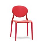 Lot de 6 chaises design en plastique rouge