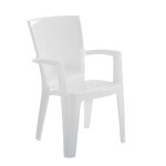 Lot de 6 chaises empilables avec accoudoirs en polypropylne blanches