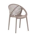 Lot de 6 chaises empilables en polypropylène renforcé taupe Lot de 6 chaises empilables en polypropylène renforcé taupe