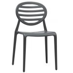 Lot de 6 chaises de jardin en plastique gris