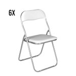 Lot de 6 chaises pliante en fer blanc 43x47 cm