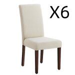 Lot de 6 chaises de salle  manger 58 x 48 x 100 cm blanc