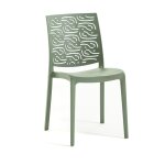 Lot de 6 chaises vert en polypropylne renforc de fibre de verre