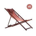 Lot de 6 chiliennes en acier terracotta Lot de 6 chiliennes en acier terracotta
