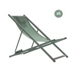 Lot de 6 chiliennes en acier vert amande