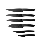 Lot de 6 couteaux de cuisine en inox noir