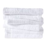 Lot de 6 draps de bain coton uni 65x130cm