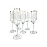 Lot de 6 flutes et coupes de champagne en verre transparent