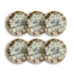 Lot de 6 grandes assiettes creuses en porcelaine beige 26cm