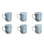 Lot de 6 mugs en grès gris 40cl Lot de 6 mugs en grès gris 40cl