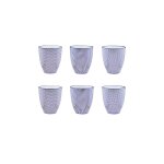 Lot de 6 mugs en porcelaine bleu 30cl