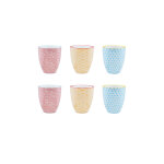 Lot de 6 mugs en porcelaine multicolore 30cl Lot de 6 mugs en porcelaine multicolore 30cl