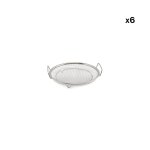 Lot de 6 panier en fil argent en mtal 19, 5xh3cm