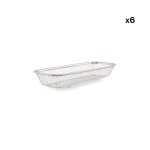 Lot de 6 panier en fil argent en m�taux 31x13xh5, 5cm