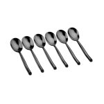 Lot de 6 petites cuillères en inox noir Lot de 6 petites cuillères en inox noir