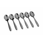 Lot de 6 petites cuillères en inox noir Lot de 6 petites cuillères en inox noir