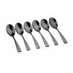 Lot de 6 petites cuillères en inox noir Lot de 6 petites cuillères en inox noir