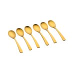 Lot de 6 petites cuillères en inox or Lot de 6 petites cuillères en inox or