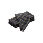 Lot de 6 serviettes de nol en coton bleu 45x45 cm