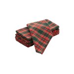 Lot de 6 serviettes de nol en coton vert 45x45 cm