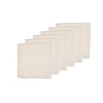 Lot de 6 serviettes de table en 20% lin et 80 coton blanc d