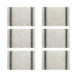 Lot de 6 sets de table tissé en pvc beige et noir 45x30cm Lot de 6 sets de table tissé en pvc beige et noir 45x30cm