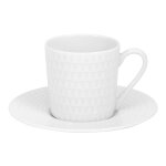 Lot de 6 tasse � caf� et sa sous - tasse nymphea 12 cl blanc en