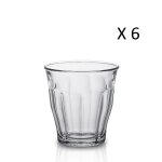 Lot de 6 - tasse  espresso 9 cl en verre tremp rsistant transparent