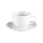 Lot de 6 tasse et sous - tasse à café 9 cl blanc en porcelaine Lot de 6 tasse et sous - tasse à café 9 cl blanc en porcelaine