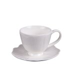 Lot de 6 tasse à thé avec sous tasse 20 cl blanc en porcelaine Lot de 6 tasse à thé avec sous tasse 20 cl blanc en porcelaine