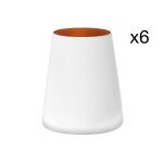 Lot de 6 verres en cristallin, blanc, 38 cl