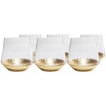 Lot de 6 - verre  eau en verre fond dor