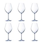 Lot de 6 verres � pied 35 cl transparents en cristallin