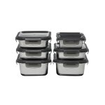 Lots de 7 botes rectangulaires inox argent