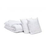 Lot anti - acariens couette chaude 240x260cm + 2 oreillers 60x60cm