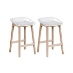 Lot de chaises d'îlot et bar en chêne et assise plastique 65cm Lot de chaises d'îlot et bar en chêne et assise plastique 65cm