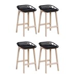 Lot de chaises d'îlot et bar en chêne et assise plastique 65cm Lot de chaises d'îlot et bar en chêne et assise plastique 65cm