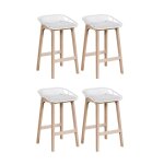 Lot de chaises d'îlot et bar en chêne et assise plastique 65cm Lot de chaises d'îlot et bar en chêne et assise plastique 65cm