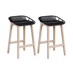 Lot de chaises d'îlot et bar en chêne et assise plastique 65cm Lot de chaises d'îlot et bar en chêne et assise plastique 65cm