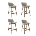 Lot de chaises d'lot et bar en chne et assise tissu 65cm