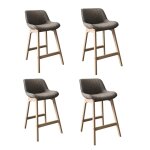 Lot de chaises d'�lot et bar en ch�ne et assise tissu 65cm
