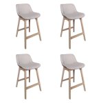 Lot de chaises d'�lot et bar en ch�ne et assise tissu 65cm