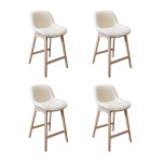 Lot de chaises d'îlot et bar en chêne et assise tissus bouclette 65cm Lot de chaises d'îlot et bar en chêne et assise tissus bouclette 65cm