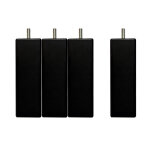Lot pieds de lit carrs en bois noirs haut. 10 cm (lot de 4)