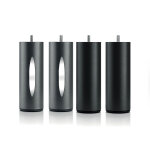 Lot pieds de lit cylindriques (2 lumineux + 2 mtal noirs)