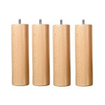 Lot pieds de lit cylindriques en bois haut. 20 cm (lot de 4)