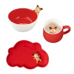 Lot de vaisselle enfant en grs rouge