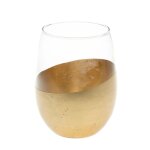 Lumignon foglie d'o 12 cm or en verre