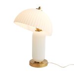Luminaire en verre laiton et blanc 48 cm